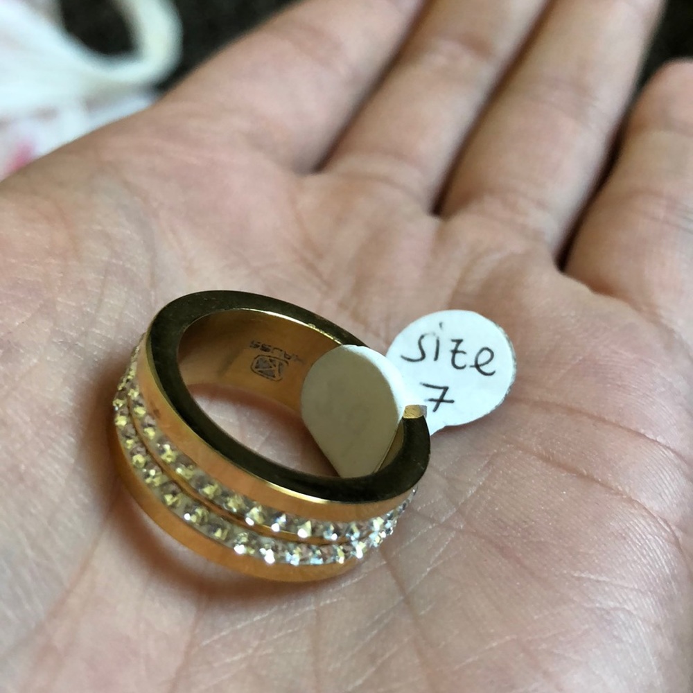 Gold and silver embellished ring